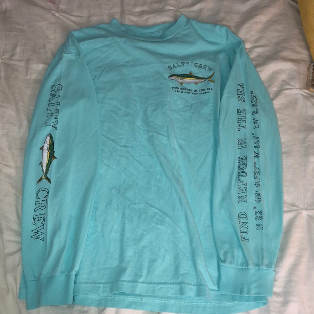 teal salty crew long sleeve shirt